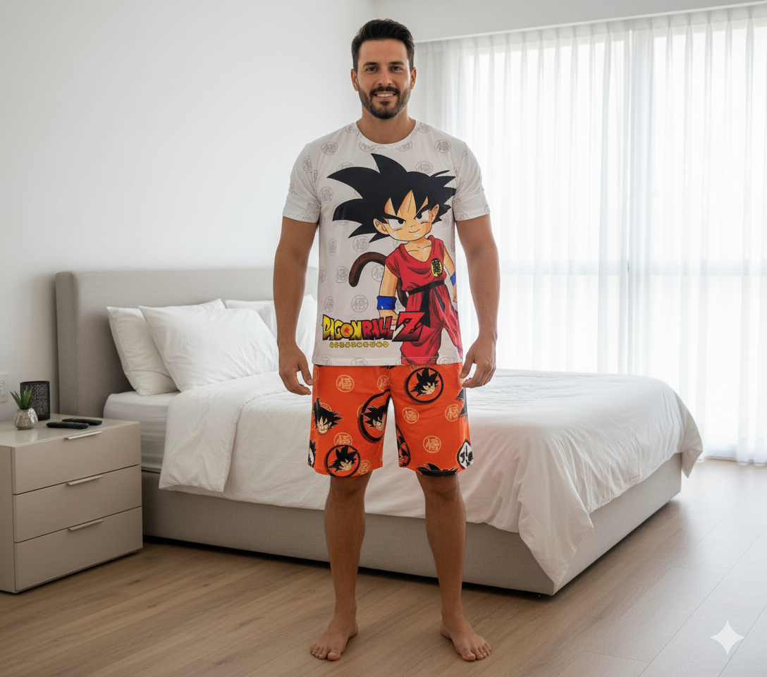 PIJAMA PARA HOMBRE PANTALON+CAMISETA MANGA CORTA  CON VARIEDAD DE DISEÑOS TALLA UNICA / REFERENCIA-1006 - Imagen 2