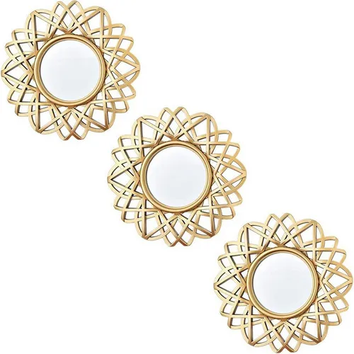 ESPEJOS GRANDES JUEGO 3 UNIDADES 25CM X 25XCM DECORATIVOS PARA  PARED LUJO  ZJ232570 - Imagen 3