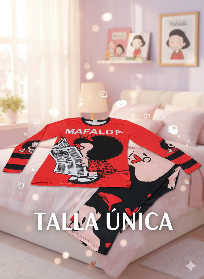 PIJAMA PARA DAMA PANTALON LARGO +CAMISETA MANGA LARGA TALLA UNICA REFERENCIA-1148 - Imagen 2