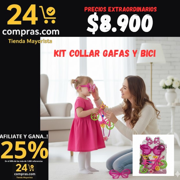 KIT COLLAR GAFAS Y BICI -FAN-062 - Imagen 1