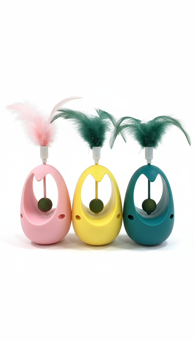 JUGUETES INTERACTIVOS DE PLUMAS PARA GATOS BASE DE JUEGO CON PELOTA - MP0316 - Imagen 3