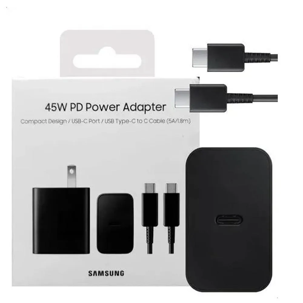 Cargador Rápido Samsung Tipo Original – 45W con Cable Tipo C a Tipo C