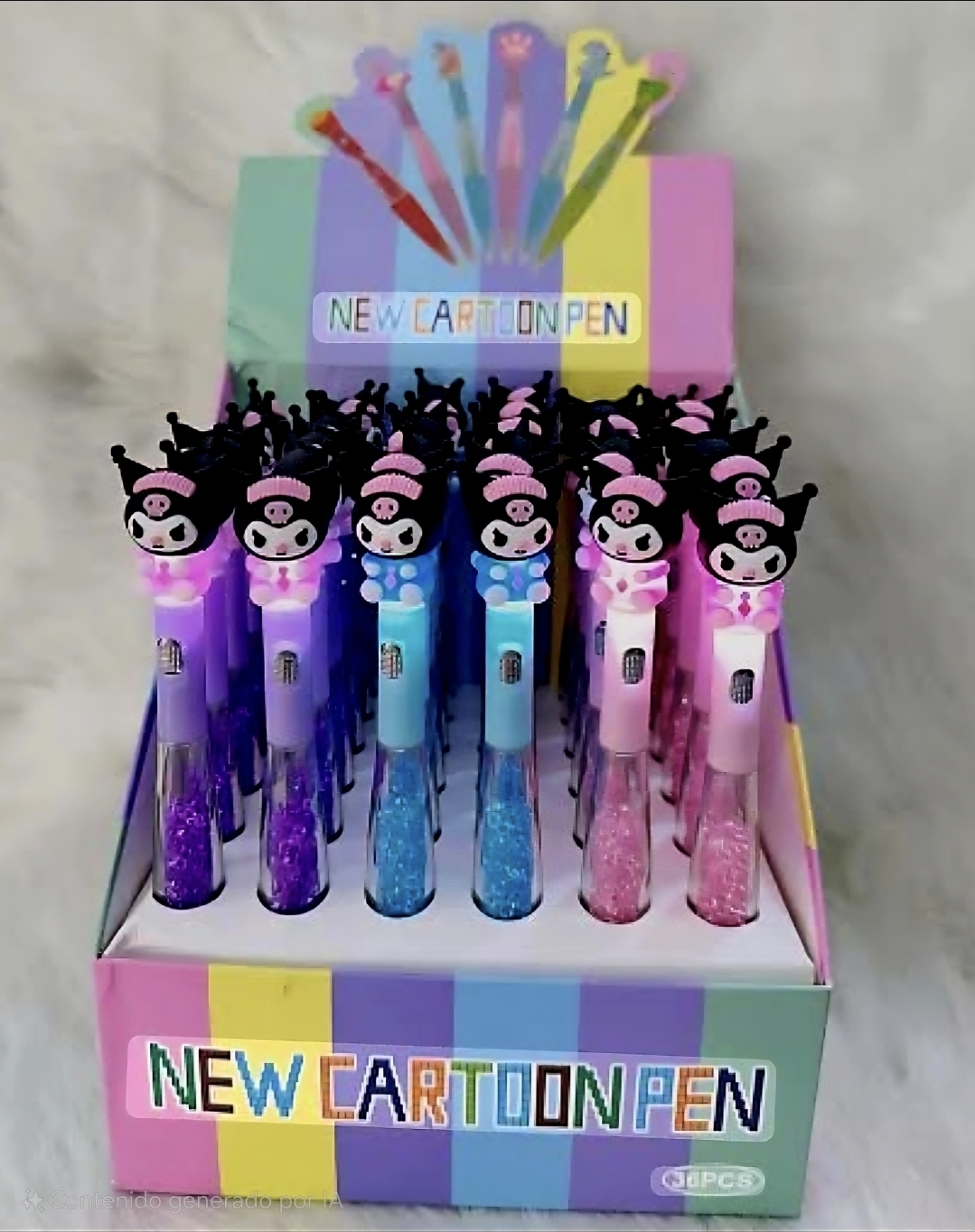 COMBO ESCOLAR: CARTUCHERA TORNASOL+POSTICK GATO+TABLERO METALICO IMAN+ BORRADOR RETRACTIL+ESPERO LED ILUMINADO - Imagen 2