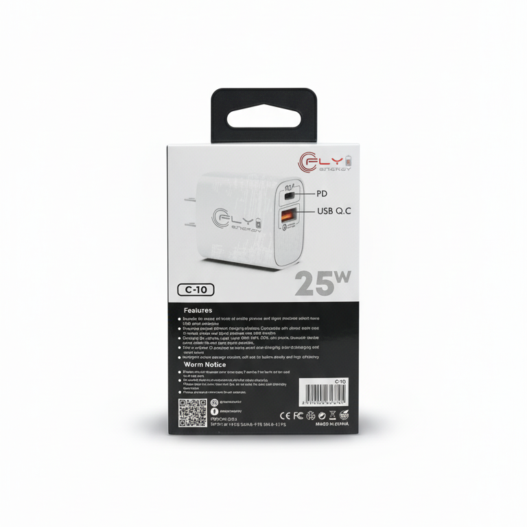 CARGADOR DOBLE PUERTO  USB + USB-C PD  -  C-10 - Imagen 2