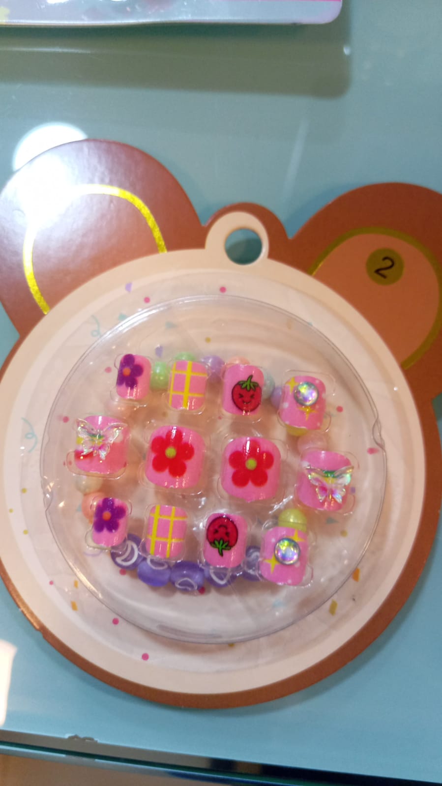 UÑAS POSTIZAS AUTOADHESIVAS 12 PIEZAS + PULSERA OREJAS REDONDAS 2 - FAN-538 - Imagen 1