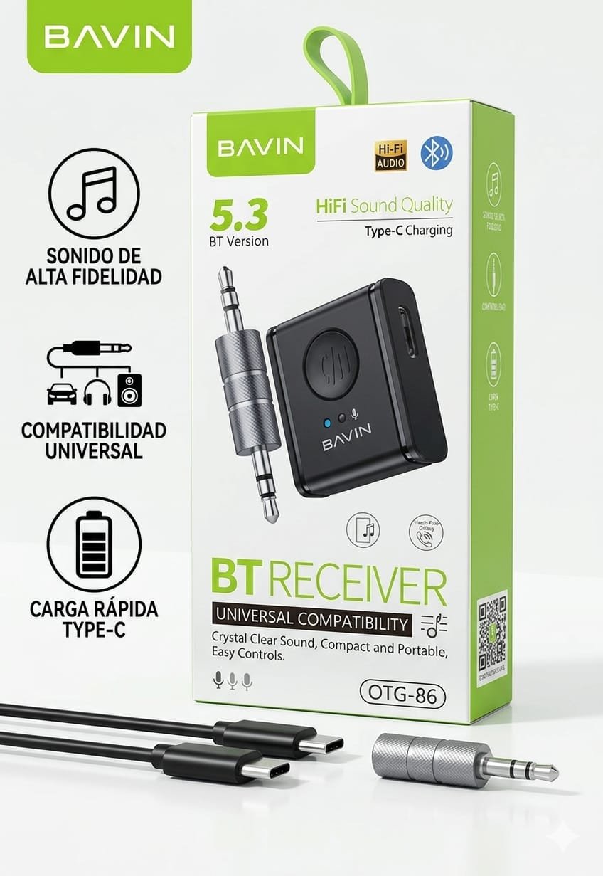 RECEPTOR BLUETOOTH BAVIN OTG-86 BT 5.3