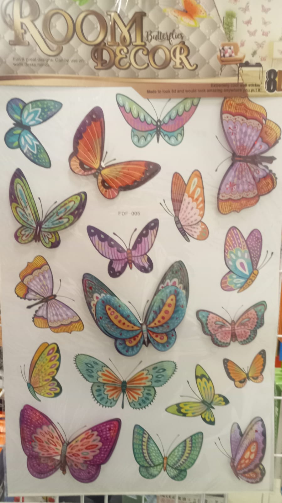 MARIPOSAS ADHESIVOS PARED X 18 - FDF-005  ZJ225454 - Imagen 1