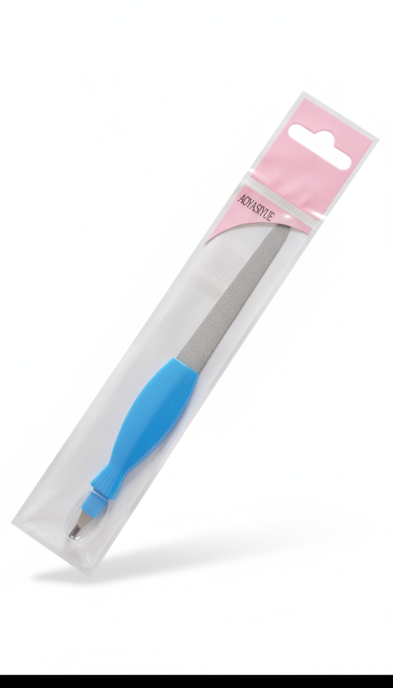 LIMA PARA UÑAS CON REMOVEDOR CUTÍCULA 2 EN 1 MANGO DE COLORES - FAN-513 - Imagen 1