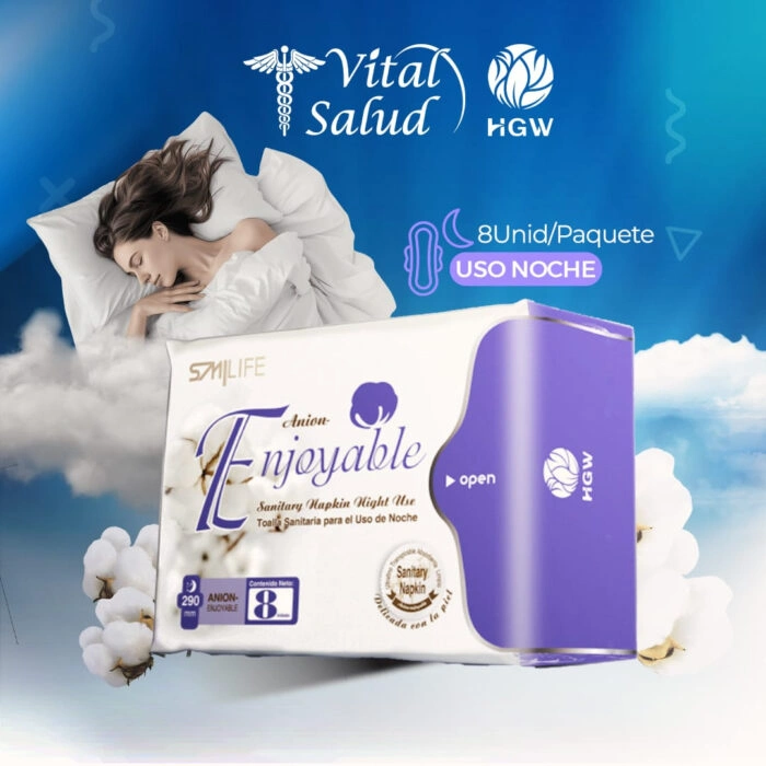 Toalla sanitaria para Uso de Noche ENJOYABLE contenido 8 unidades - Imagen 3