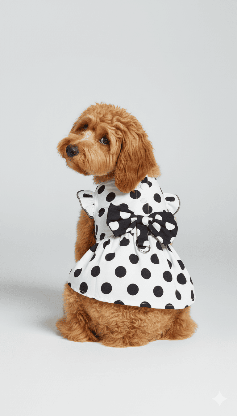 VESTIDO PARA PERROS LUNARES CON MOÑO - ZJ225176 - Imagen 1