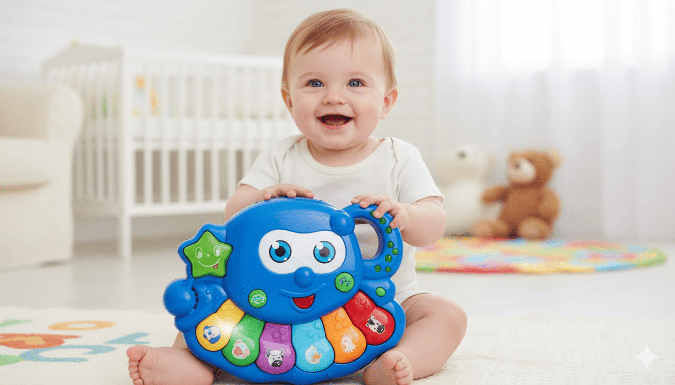 PIANO MUSICAL PULPO FELIZ PARA BEBÉS Y NIÑOS PEQUEÑOS 6688 - Imagen 2