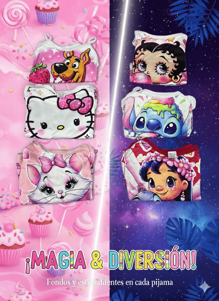 PIJAMA DE NIÑAS SHORT+CAMISETA DE TIRA  REFERENCIA-710 - Imagen 1