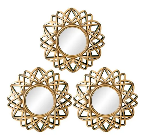 ESPEJOS GRANDES JUEGO 3 UNIDADES 25CM X 25XCM DECORATIVOS PARA  PARED LUJO  ZJ232570 - Imagen 2