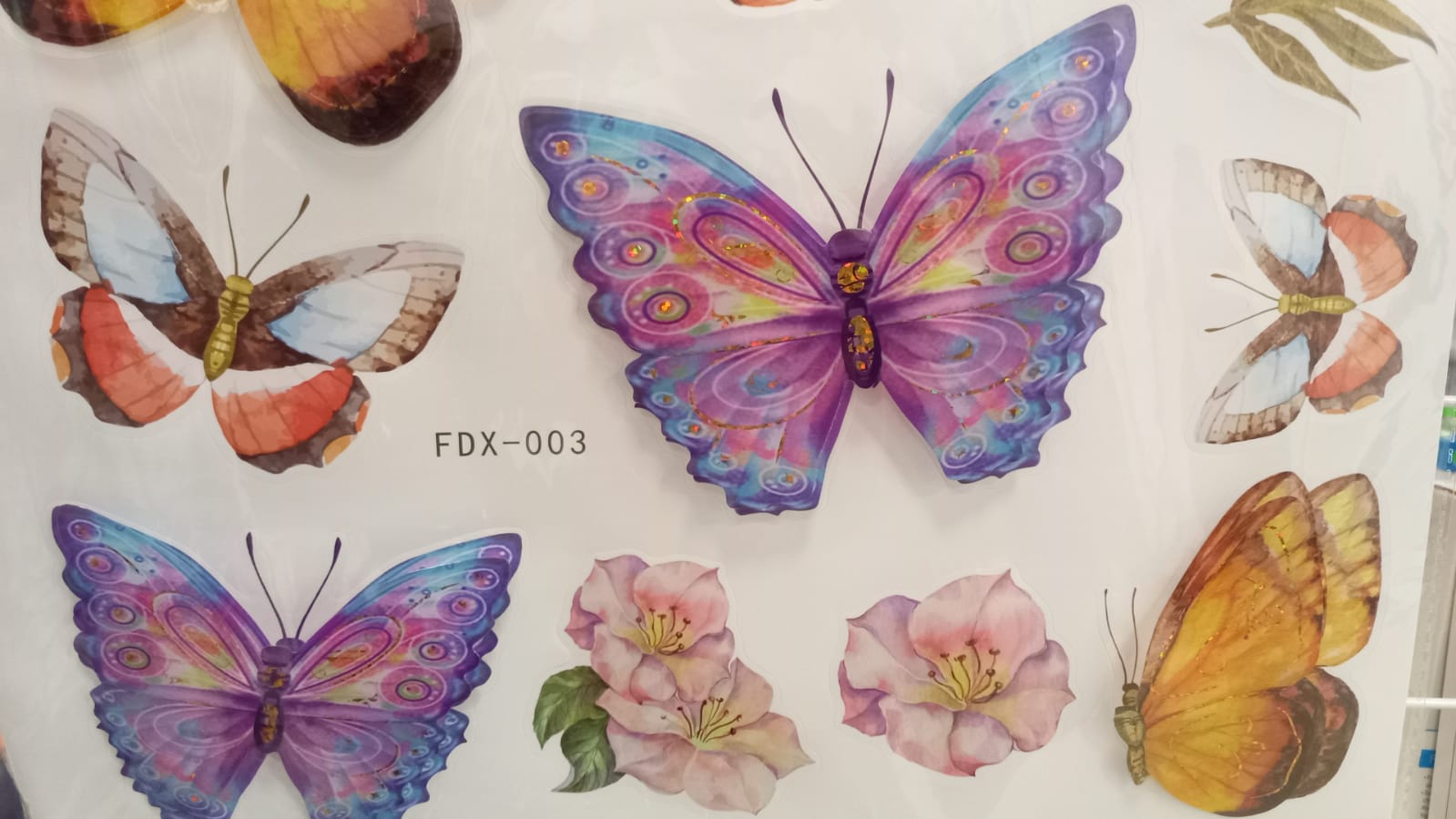 MARIPOSAS ADHESIVOS PARED X13 + 6 FLORES - FDX-003  ZJ225455 - Imagen 2
