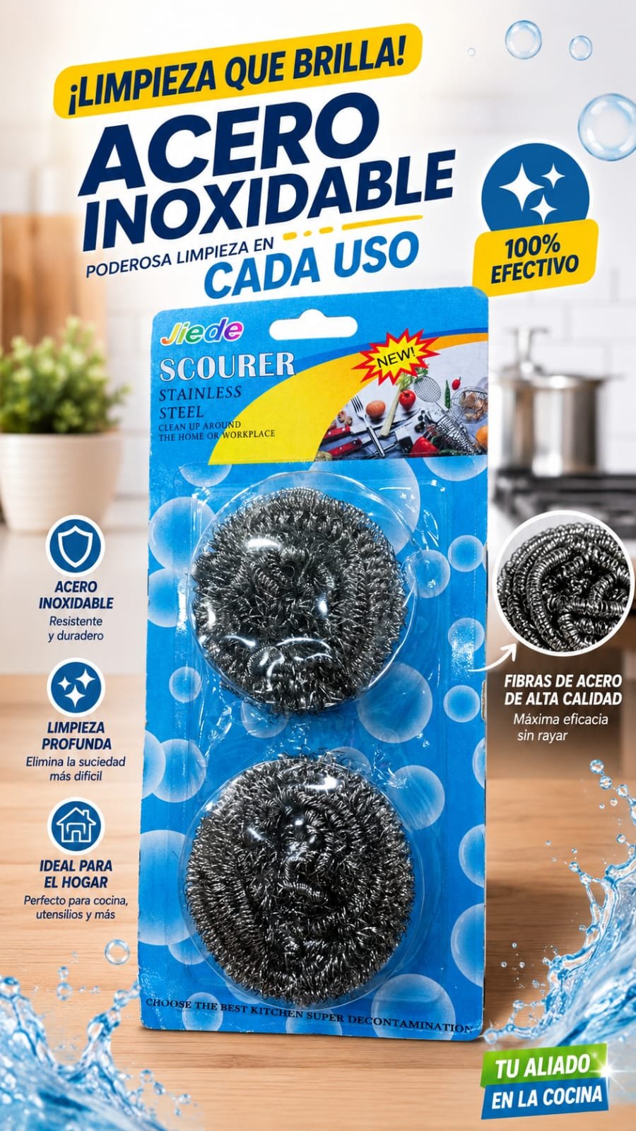 ESPONJILLA DE ACERO INOXIDABLE X2