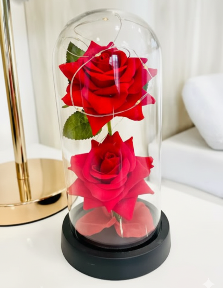 ROSA DOBLE ARTIFICIAL EN CÚPULA LUX LED  10X10X20  -  JBL0070 - Imagen 3