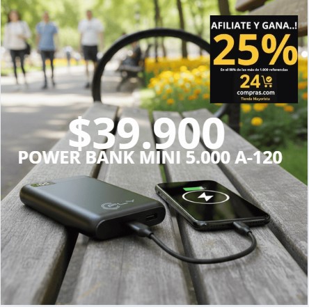 MINI BATERÍA PORTÁTIL 5.000 MAH PANTALLA DIGITAL -  A-120