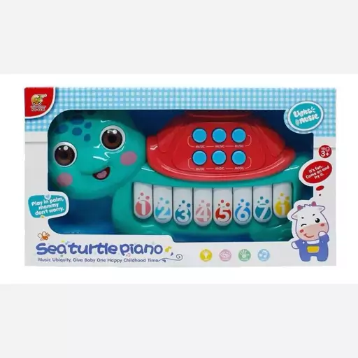 PIANO INFANTIL TORTUGA MUSICAL CON LUCES 6626 - Imagen 2
