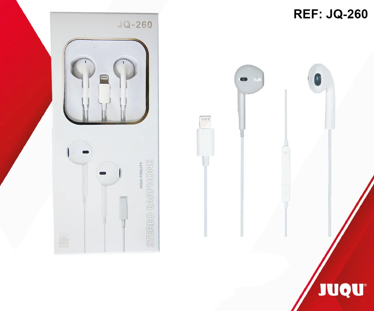 Audífonos JUQU  con Conector Lightning – Compatibles con iOS