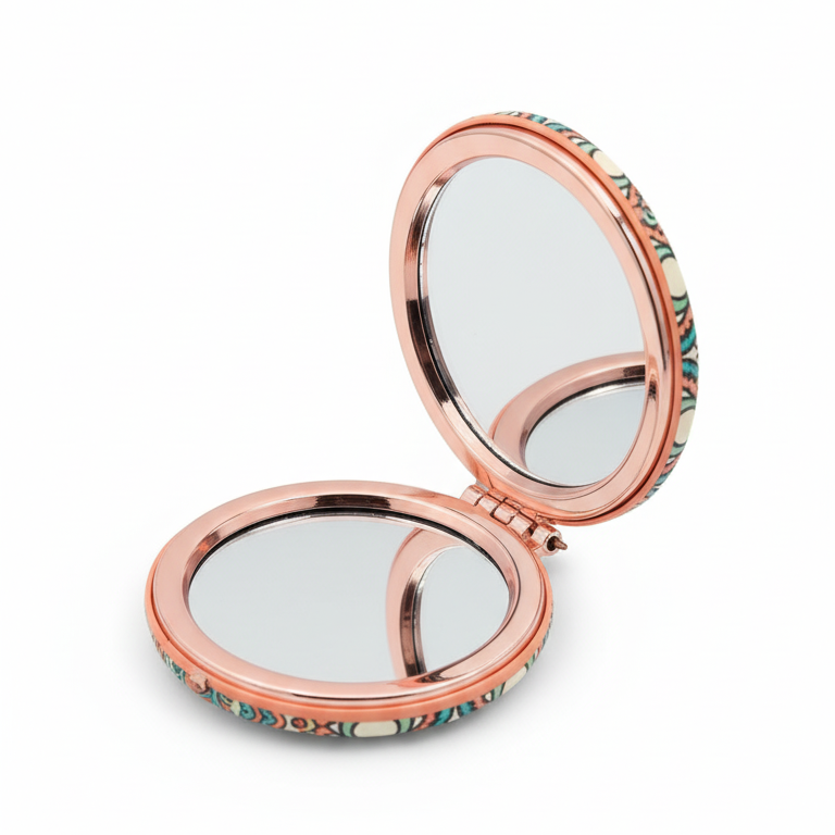 ESPEJO COMPACTO DE BOLSILLO CON DISEÑO DE MANDALA - Imagen 1