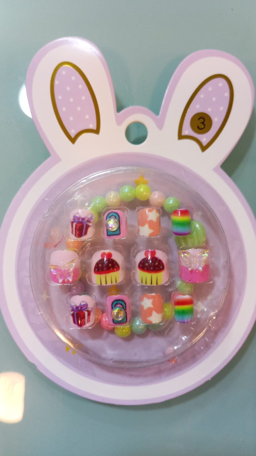 UÑAS POSTIZAS AUTOADHESIVAS 12 PIEZAS + PULSERA OREJAS PUNTA 3 - FAN-538 - Imagen 1