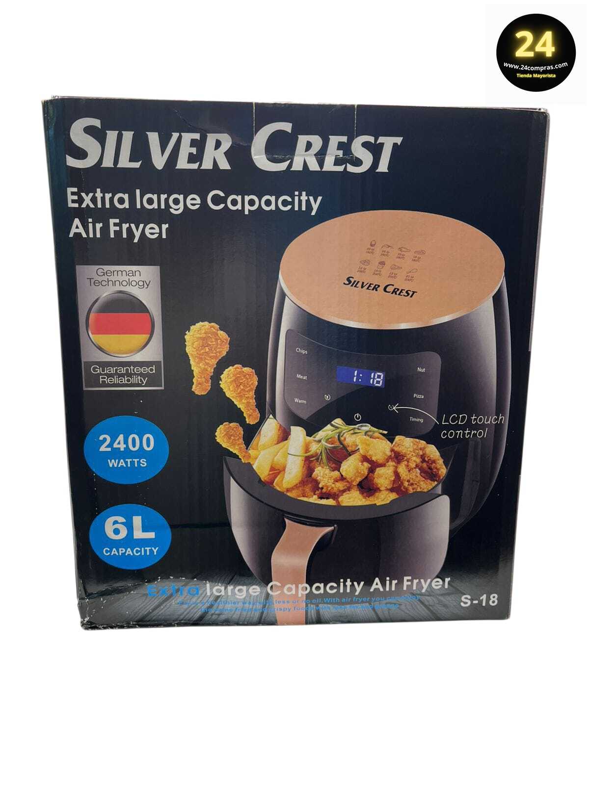 FREIDORA DE AIRE SILVER CREST  NEGRA CAPCIDAD 6 LITROS  -1000189 - Imagen 4