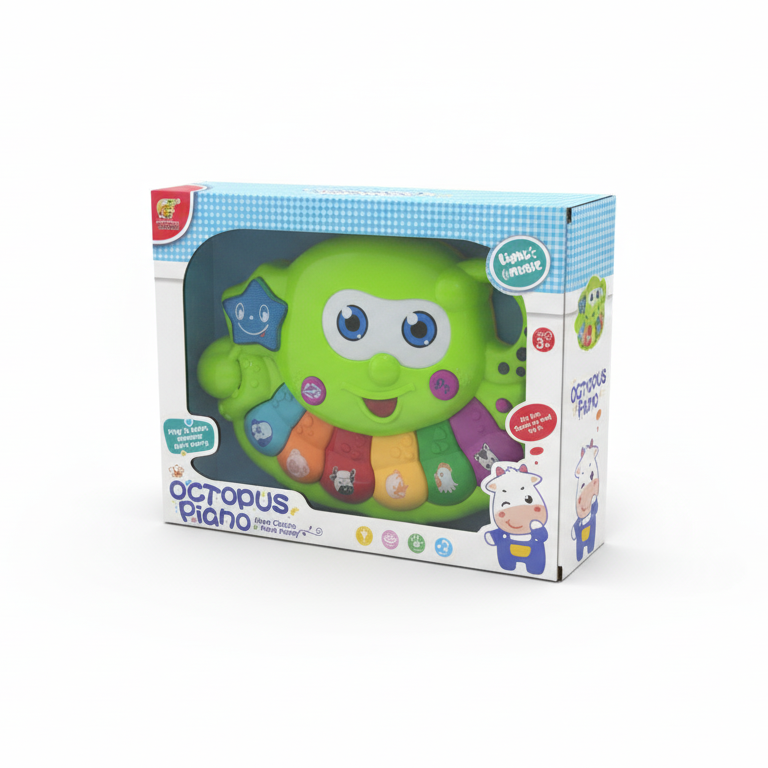 PIANO MUSICAL PULPO FELIZ PARA BEBÉS Y NIÑOS PEQUEÑOS 6688 - Imagen 3