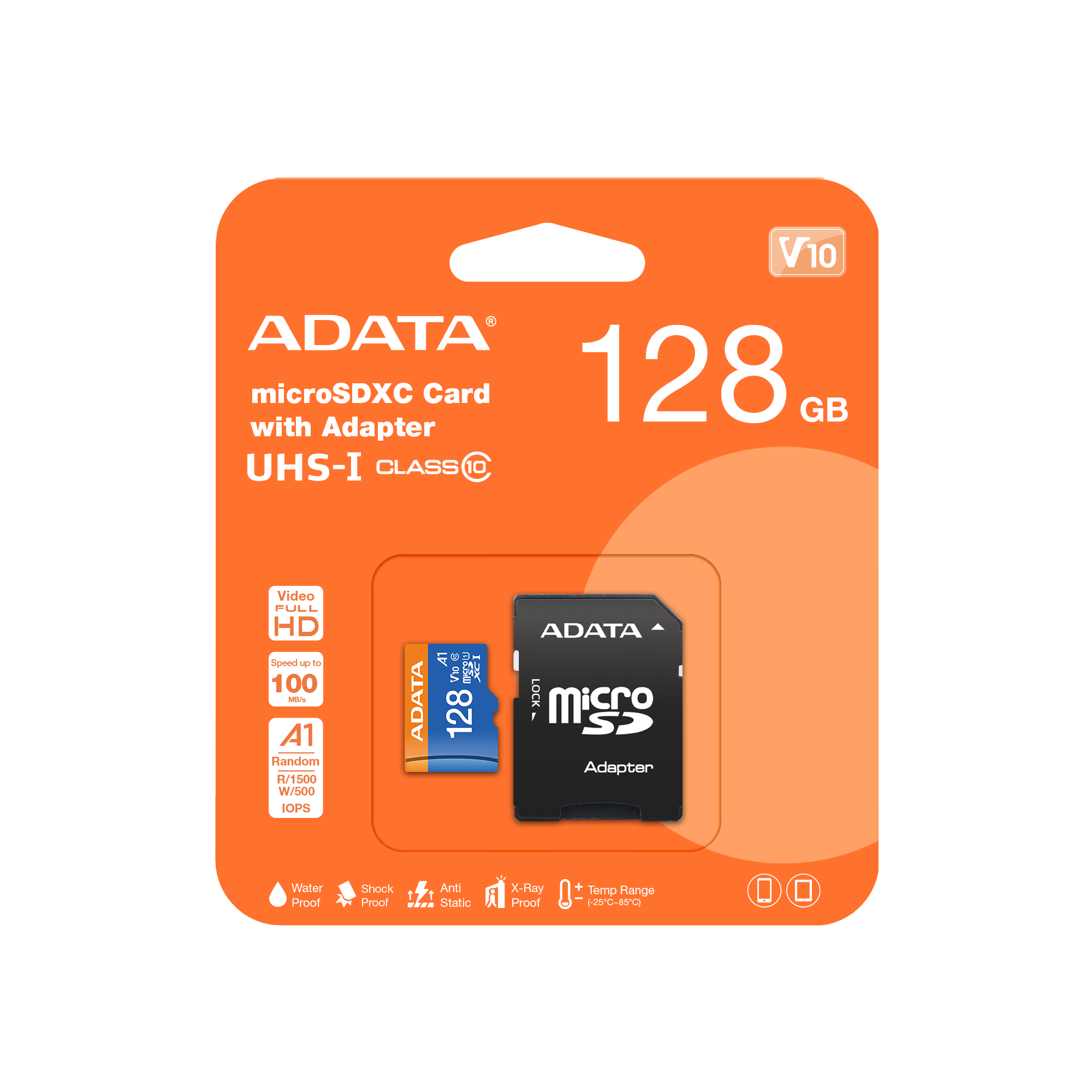 Memoria MicroSDHC Adata de 128GB con adaptador