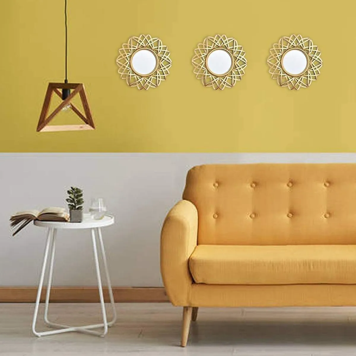 ESPEJOS GRANDES JUEGO 3 UNIDADES 25CM X 25XCM DECORATIVOS PARA  PARED LUJO  ZJ232570 - Imagen 1