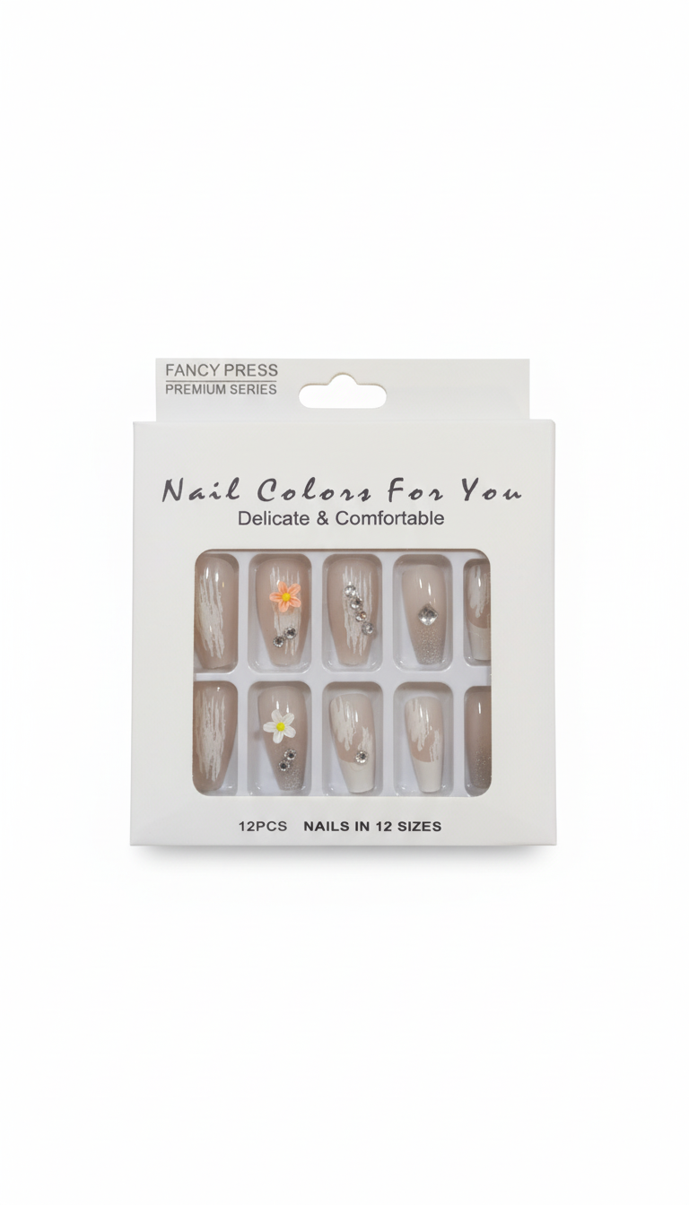 UÑAS POSTIZAS DECORADAS 12 UNIDADES - FAN-540 - Imagen 1