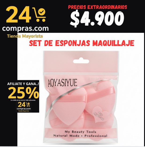 SET DE ESPONJAS PARA MAQUILLAJE AOYASIYUE -FAN-567 - Imagen 1