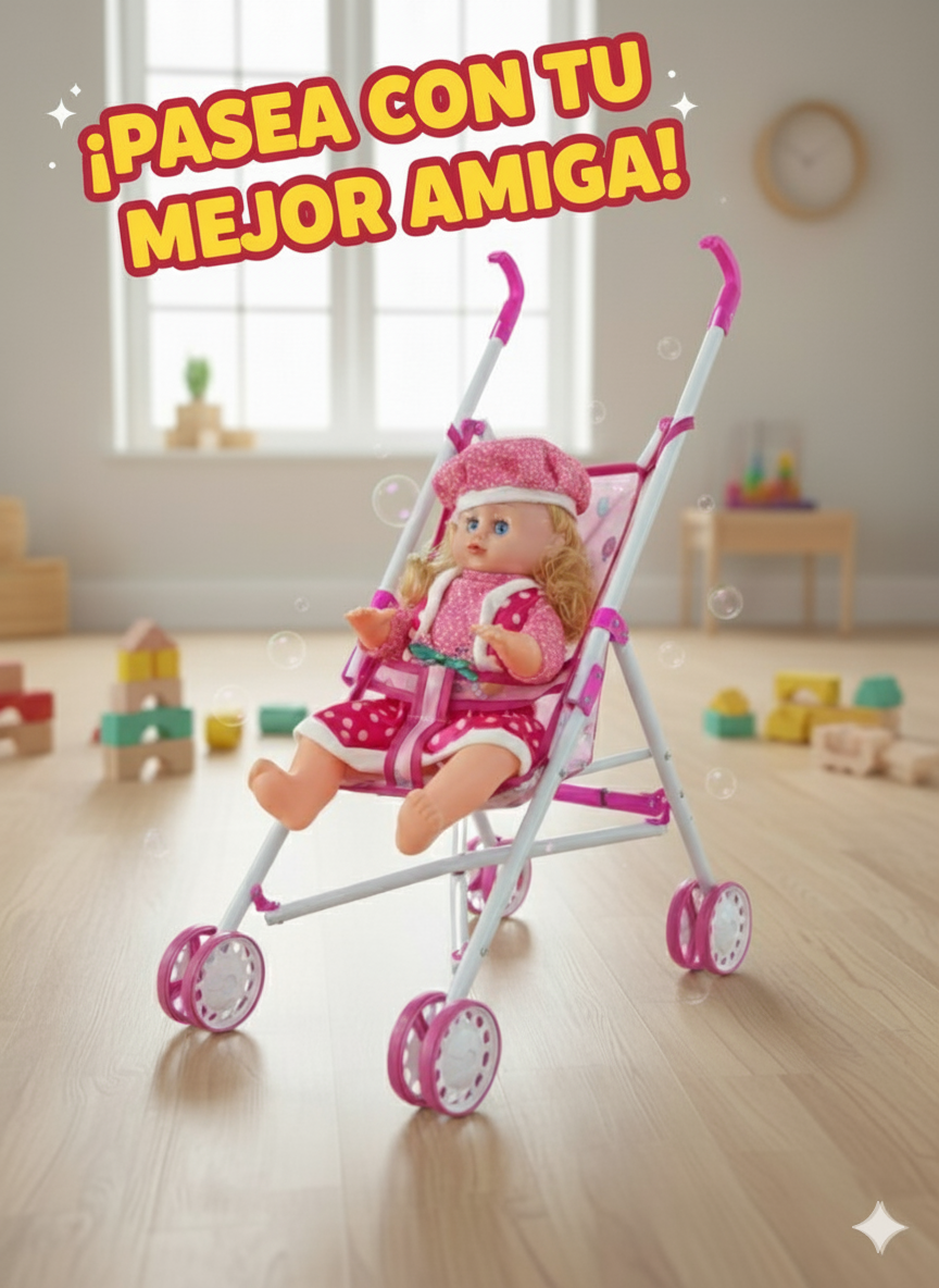 MUÑECA BEBÉ CON COCHE/ REF-6666-5 - Imagen 1