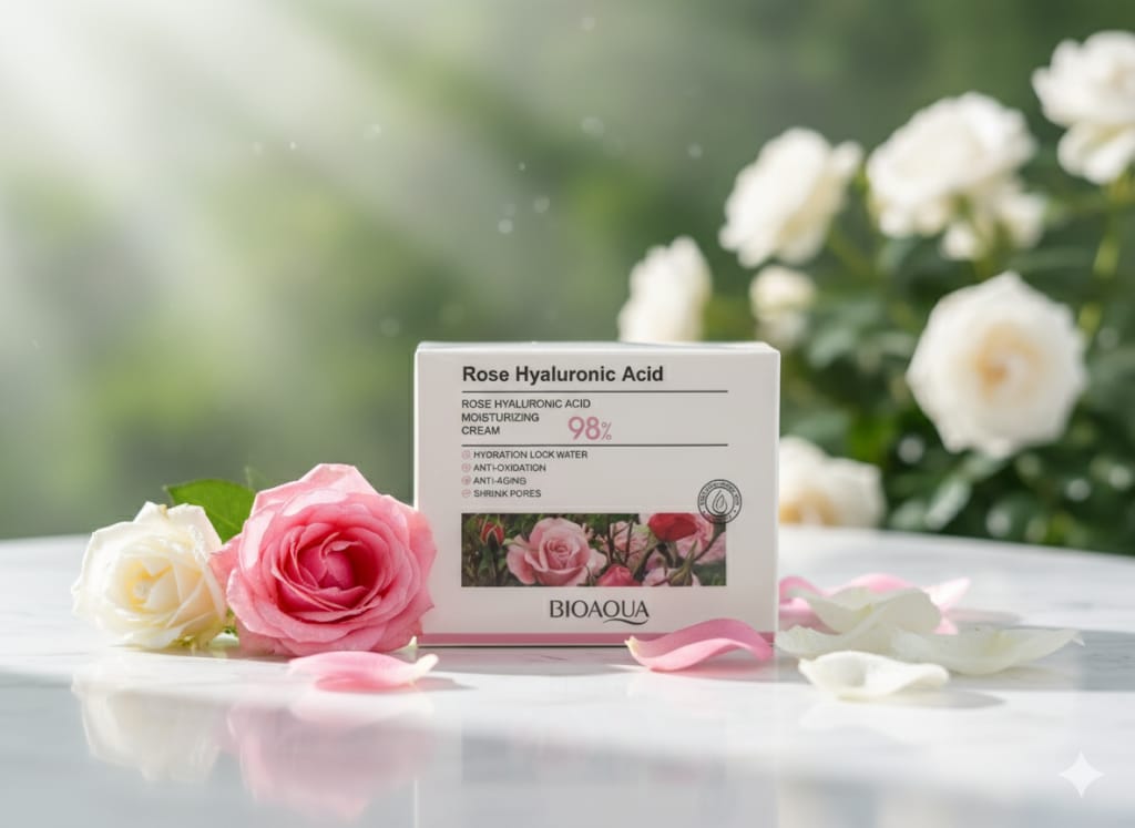 CREMA FACIAL HIDRATANTE CON ACIDO HIALURONICO ROSE BIOAQUA - Imagen 1