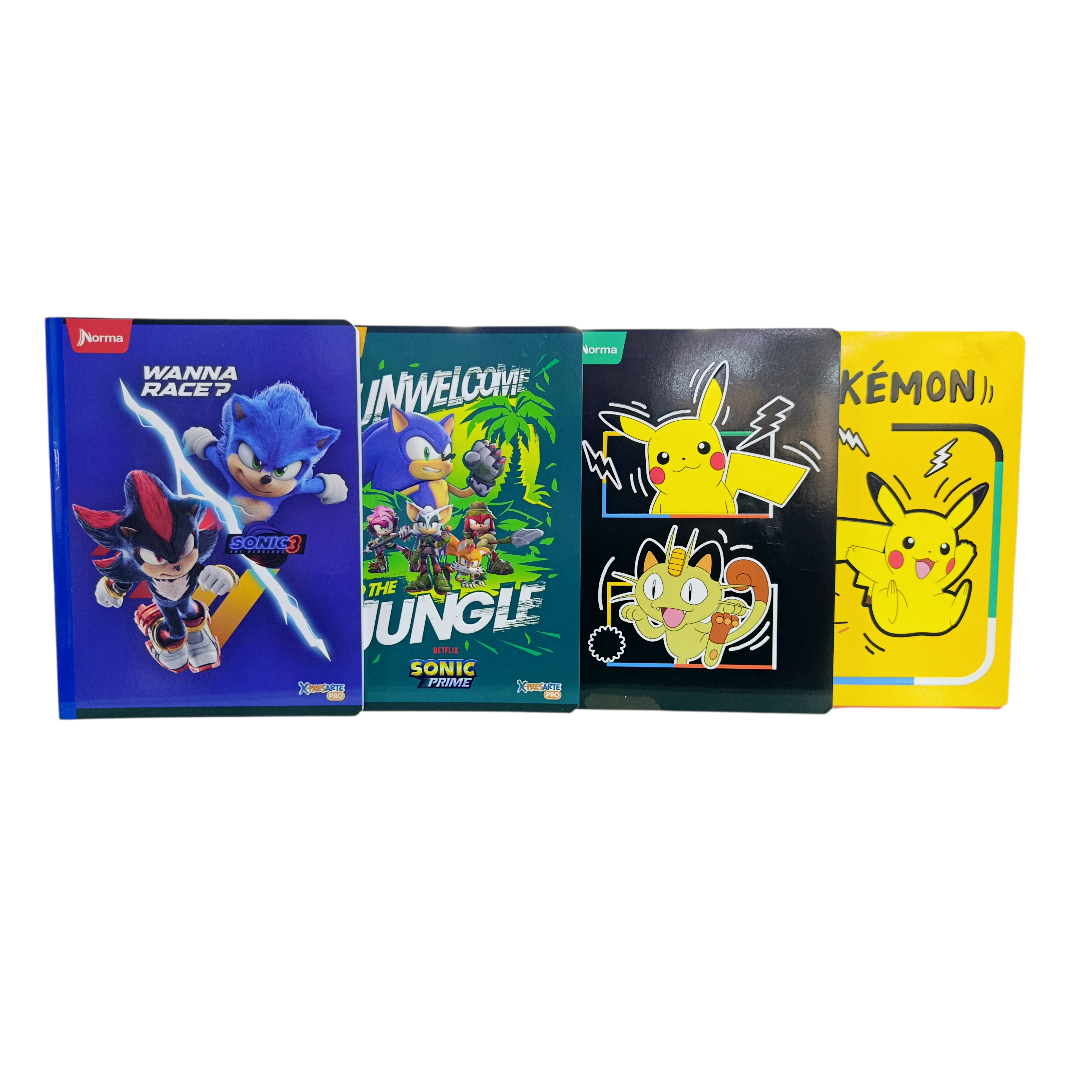 CUADERNOS TEMÁTICOS SONIC Y POKÉMON – MARCA NORMA CUADRICULADOS - Imagen 5