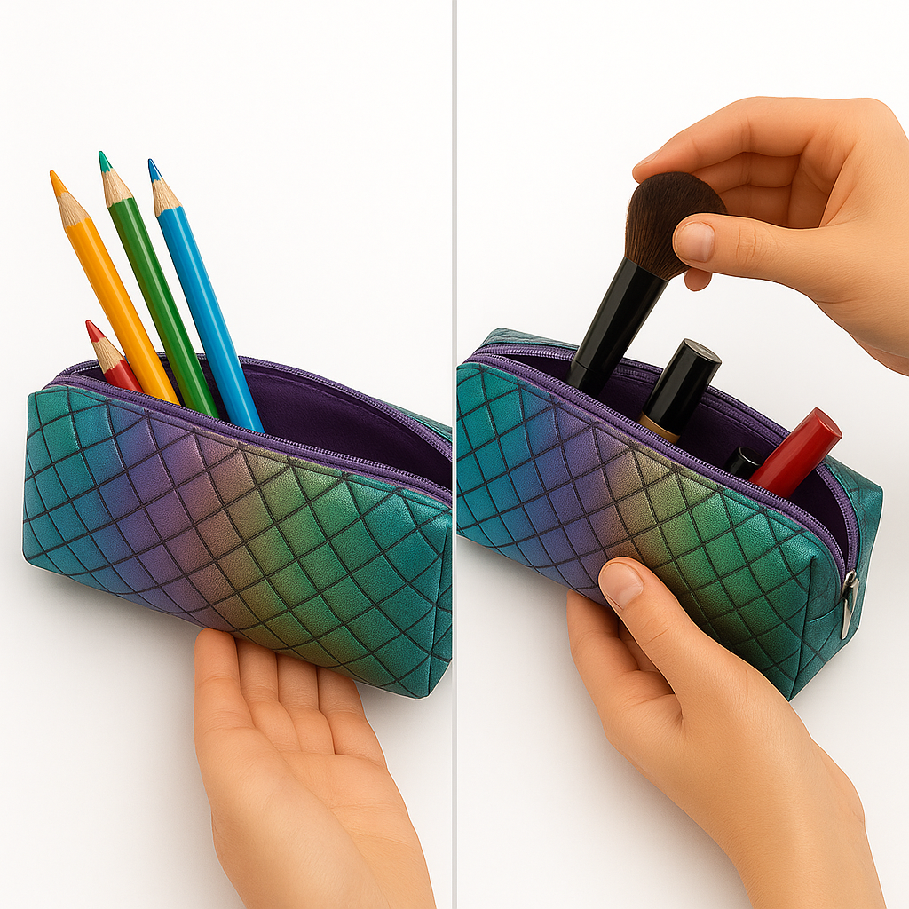 COMBO ESCOLAR: CARTUCHERA TORNASOL+POSTICK GATO+TABLERO METALICO IMAN+ BORRADOR RETRACTIL+ESPERO LED ILUMINADO - Imagen 5