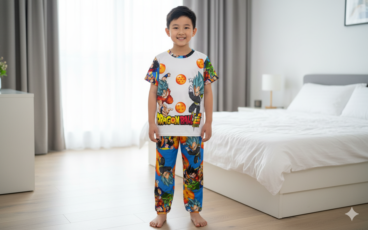 PIJAMA DE NIÑO PANTALON LARGO+CAMISETA MANGA CORTA  TALLA 6-8 / 800 - Imagen 2